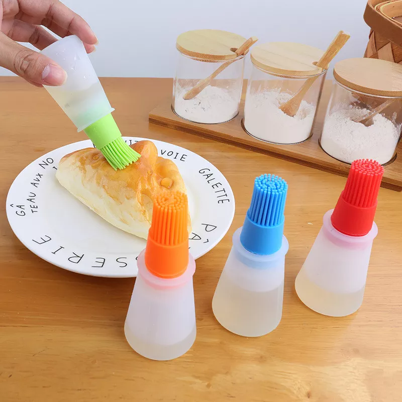 Portable Oil Bottle Barbecue Brush Silicone Kitchen BBQ Cooking Tool Baking Pancake Barbecue Camping Accessories Gadgets