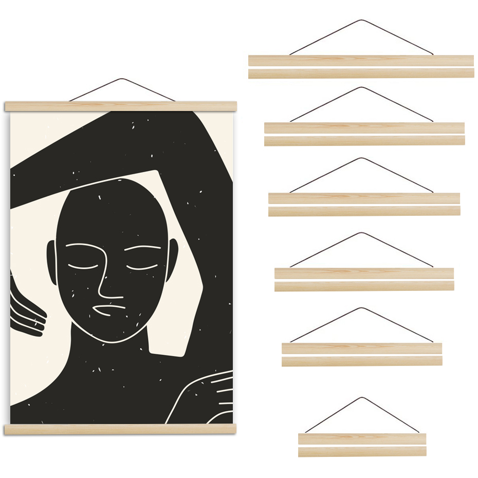 Pine Wood Magnetic Poster Hanger Natural Frame Hanger Frame Painting Po Frame Canvas Wall Art Craft Frame Art Hanger Frame