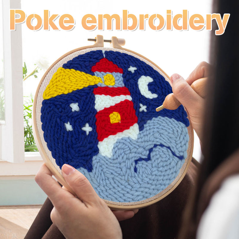 Yarn For Knitting Wool Yarn Embroidery kit Packaging Material Cute Patterns Punch Needle  DIY Gift ornament Embroidery Yarn kit