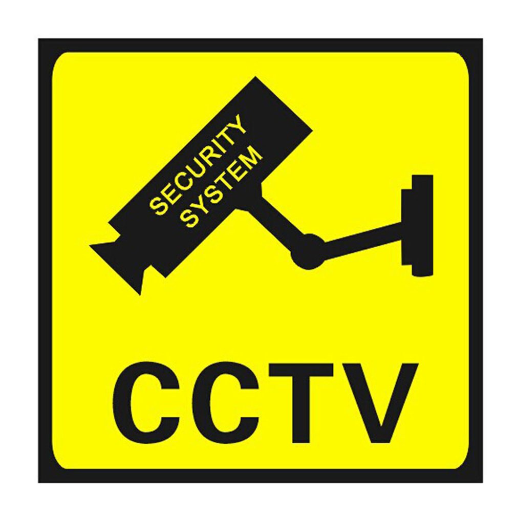 Square CCTV Surveillance Security 24 Hour Monitor Camera Warning Stickers Sign Alert Wall Sticker Waterproof Lables