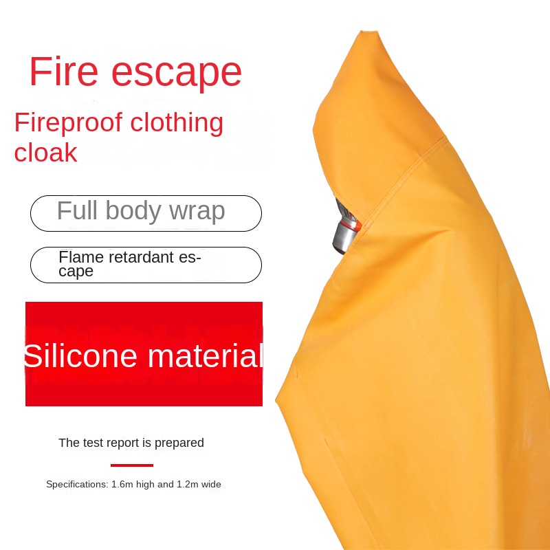 Fire Retardant Cloak Essentials Hooded Firefighting Blanket Fire Fighting Equipment Full Body Protection Heat Insulation Home