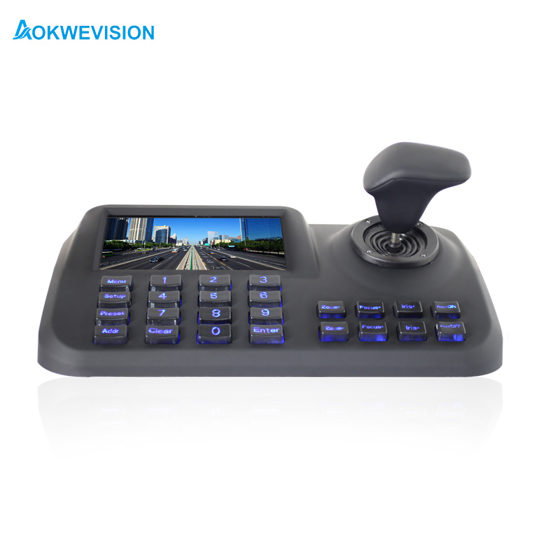 Compatible Onvif 3D CCTV IP PTZ joystick controller keyboard with 5 inch LCD screen for IP PTZ camera
