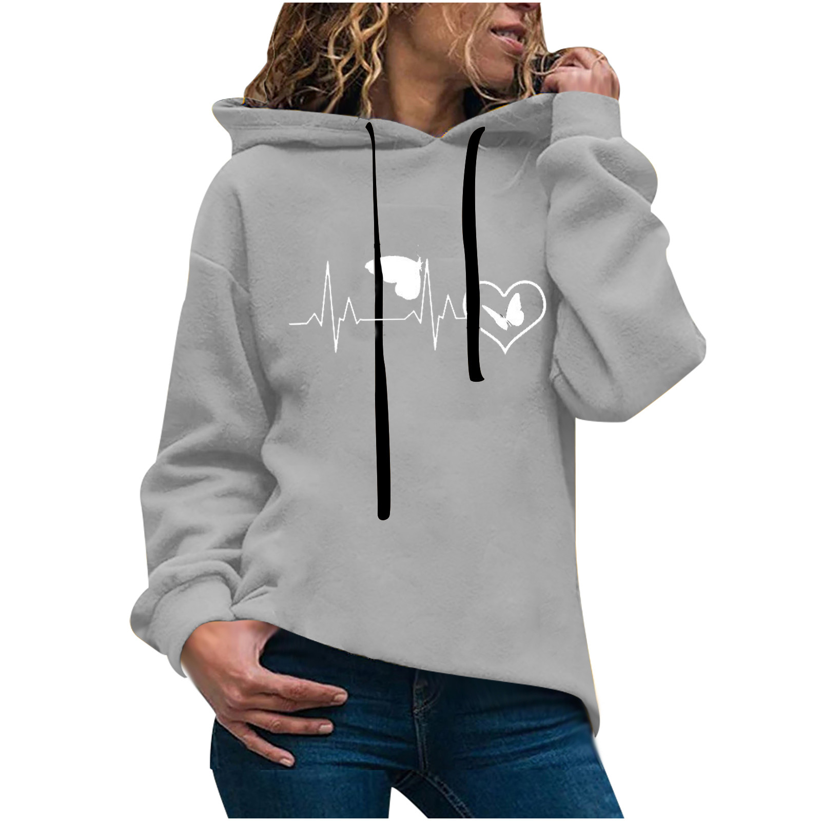 40# Women's Autumn Winter Print love Hoodie Long Sleeved Comfortable Pullover Hoodies Tops Leisure Keep warm Sweatshirts свитшот