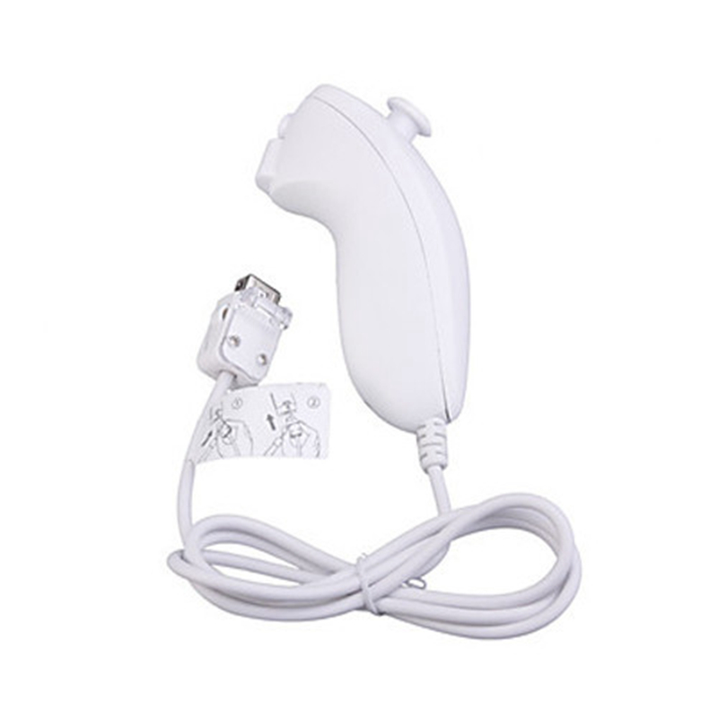 White Motion Based Wired Nunchuck Controller for Nintendo Wii Console Video Game