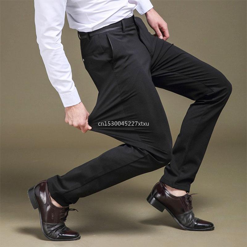 High Stretch Men's Classic Pants Spring Summer Casual Pants High Waist Trousers Business Casual Pants Dropshipping