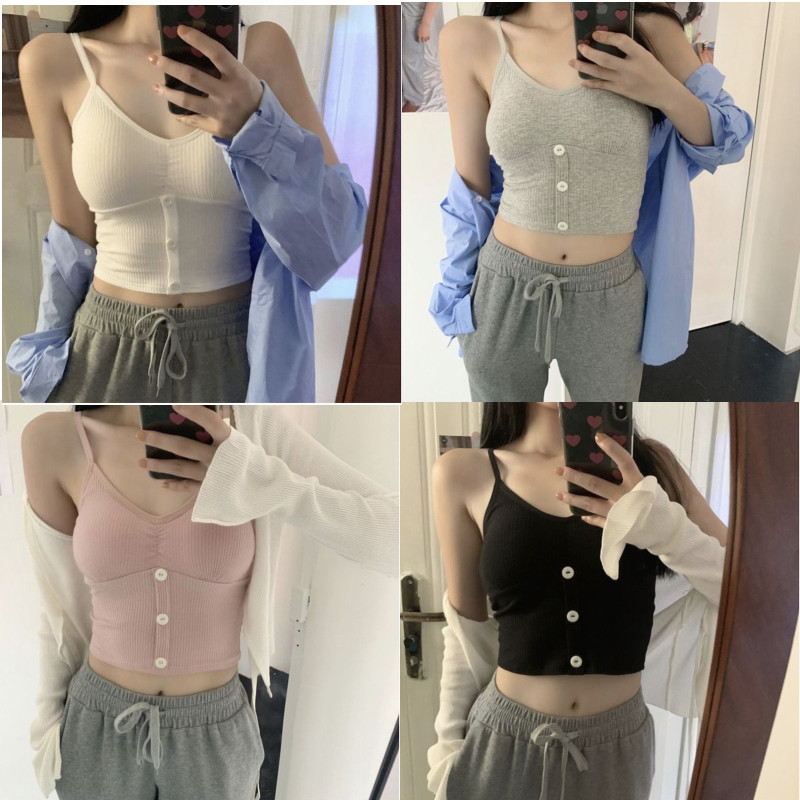 Woman Knitted Tank Top Women Strap Vest Sexy Female Knitting Crop Top