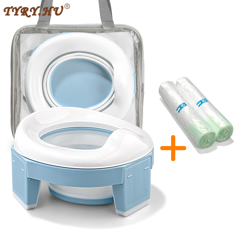 Baby Portable Toilet Potty Training Seat Multifunctional 3 in 1 Travel Toilet Seat Foldable Children Potty With Bags