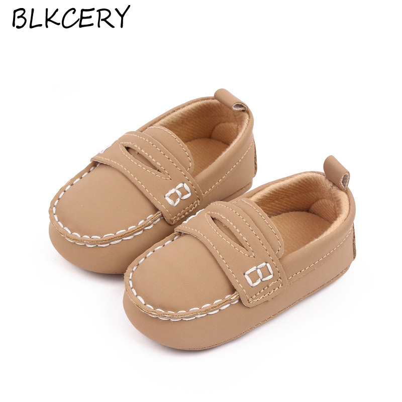  Leather Infant Crib Shoes for Baby Boy Loafers Newborn Footwear Toddler Soft Sole Anti-slip Moccasins 1 Year Old Gifts