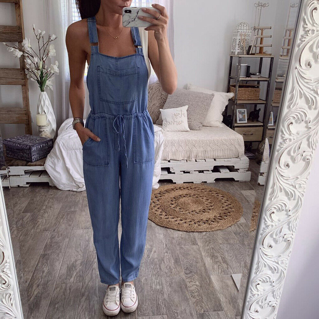 30h Women Jumpsuits One-Piece Jumpsuit Overalls Denim Jeans Bib Women Rompers Long Oversized Bodysuit Dungarees Dropshipping