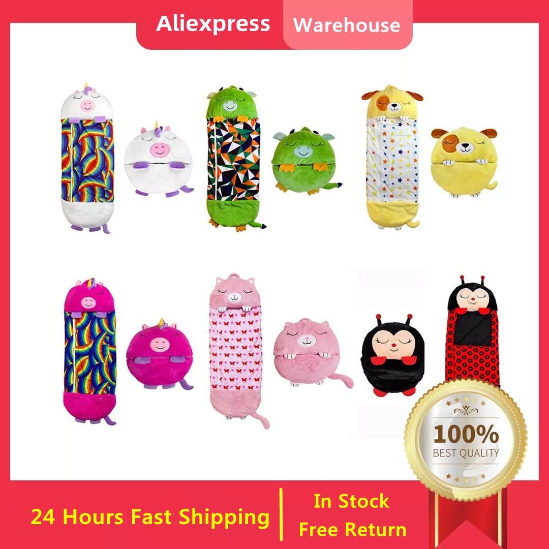 Children's Sleeping Bag Plush Doll Pillow  Girls Warm Soft Lazy Kids Sleepsacks Baby Cartoon Sleep Sack For Birthday Gift