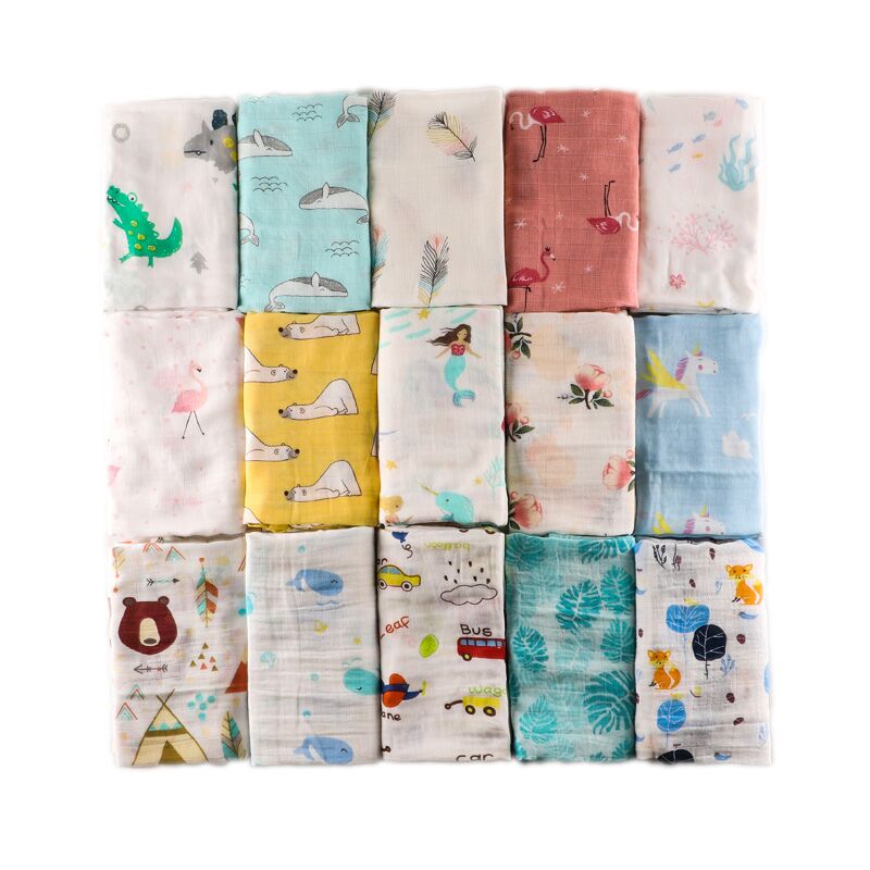 Muslin  Baby Swaddles Soft Newborn Blankets Bath Gauze Infant Wrap Sleepsack Stroller Cover Play Mat Dropshipping