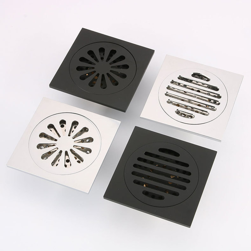 Bathtub Drain Stopper Bathroom Floor Shower Drain Waste Floor Anti-odor Bathtub Shower Drainer Brass Square Toilet Drainage