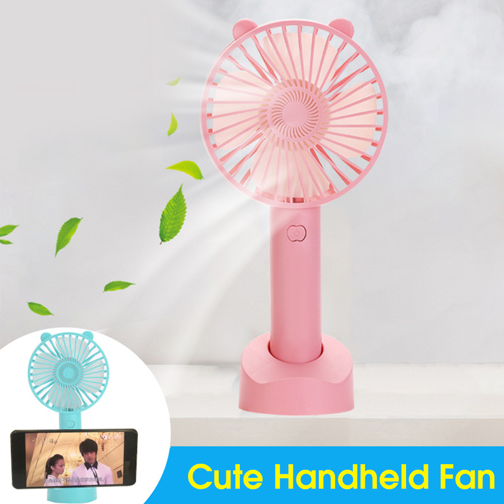 Portable USB Rechargeable Fan Cute Handheld Fan Mini Desktop Air Cooler Student Office Small Cooling Fan for Travel Outdoor