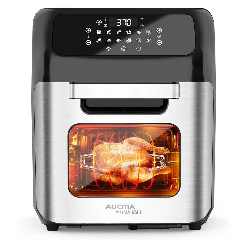 Whall 1700W Electric Air Fryer Toaster Oven 13Qt Family Rotisserie Oven for Baking，roasting， Dehydrating，with Accessories