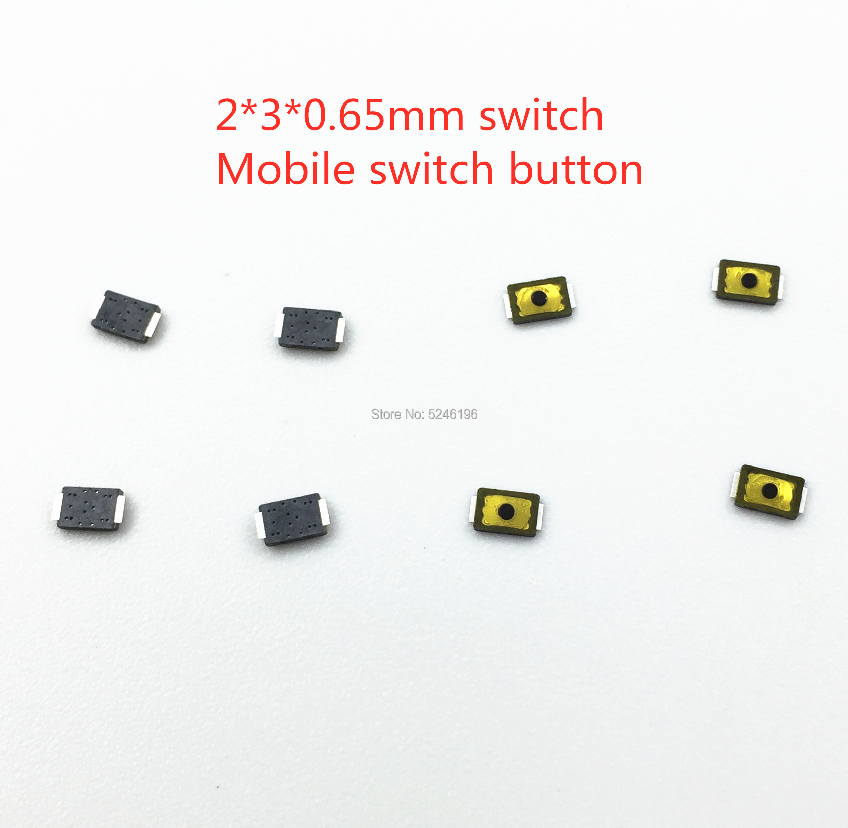 5-50pcs 2*3*0.65MM 2x3x0.65MM Tactile Push Button Switch Tact 2 Pin Micro Switch SMD for Mobile Phone Camera