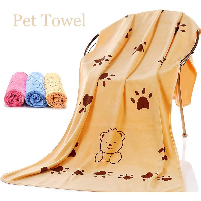 140X70CM Pet Bath Towel Oversized Microfiber Towel Strong Absorbing Water Dog Towels Golden Retriever Teddy General Pet Supplies