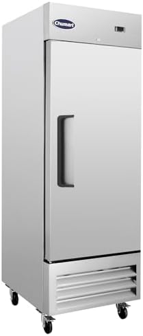 27" W Fan Cooling Commercial Refrigerator 23 Cu.ft Stainless Steel Reach-ins Unit Down Cooler Commercial Refrigerator Digital Thermostat Auto Defrost 3 Shelves