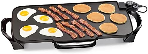 Presto 07061 22-inch Electric Griddle With Removable Handles, Black, 22-inch