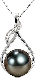 Gifts for Women Wife-Tahitian-Black-Pearl-Necklace-Gift for Wife Wedding Birthday Anniversary Jewelry-Mom Girlfriend Her Mothers Day Gifts for Mom Women Valentines Day Christmas Day Gifts