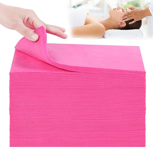 20Pcs Disposable Massage Table Sheets 31" x 71" Non-Woven Fabric Bed Covers Soft Breathable Massage Sheets for Beauty Spa Tattoo Salon (Pink)