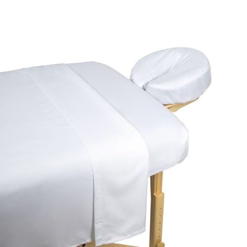 BodyMed Microfiber 120-GSM Massage Sheets, 3-Piece Set - Lightweight and Wrinkle Resistant for Massaging, Spas, Salons, and Clinics, White