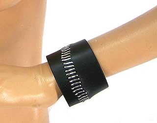 Creepy Staple Leather Wristband (Small)