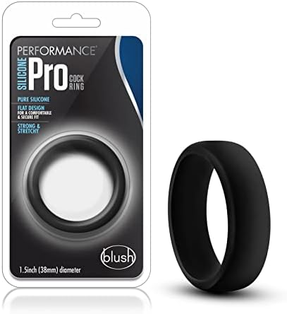Blush Novelties Performance® Puria™ Silicone Pro Cock Ring, 1.5" Wide, Soft & Stretchy, Enhances Girth & Hard Erections, UltraSilk® Smooth, Pliable Design, No Pinch, Sex Toy for Men & Couples - Black