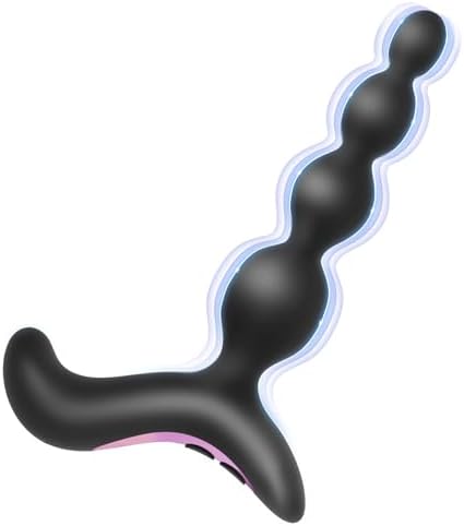 Vibrating Anal Beads Butt Plug - Sex Toys for Women and Men Anal Vibrator, Adult Toy Vibrater Wand Prostate Massager, Anal Toys Sex Novelties G Spot Dildo Sexual Pleasure Tools for Couple (Black)