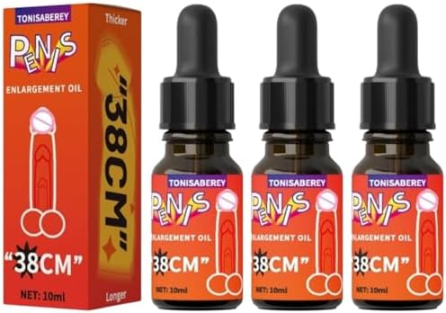Enlarge Growth Oil - Enlarging Massage Oil with Herbs Ingredients to Help Increase Size, Girth and Length - 0.34 Fl Oz by Tonisaberey (Pack of 3)