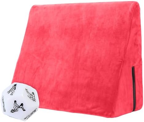 Brementrey Sex Pillow Foam Sex Furniture Position Pillows with Dice Sex Cushion and Dice Sex Toys for Adult Couples Red