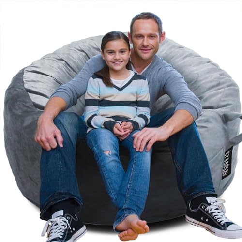 Bean Bag Chairs, Memory Foam Bean Bag Chair for Adults/Teens/Kids, Velvet Lazy Sofa Furniture with Removable High-Rebound Memory Foam for Living Room Bedroom College Dorm