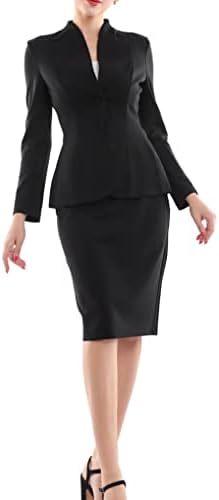 Marycrafts Women's Formal Office Business Work Jacket Skirt Suit Set