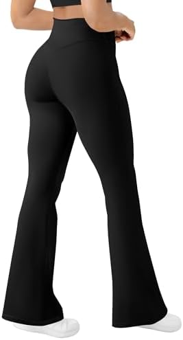 Women's Yoga Pants Bootcut Flare Leggings Flared Bell Bottom Leggings High-Waisted Workout Pants Tummy Control