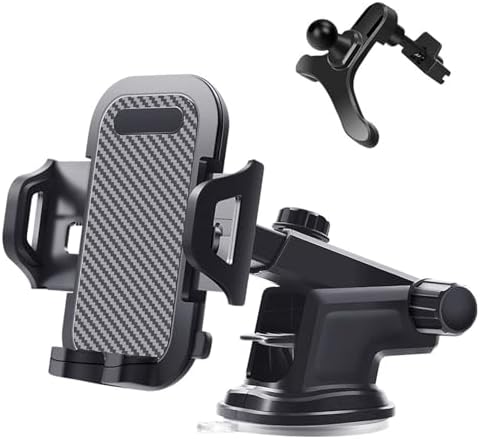 Car Phone Mount, [Thick Case & Big Phones Friendly] Long Arm Universal Phone Holder for Car Dashboard Windshield Air Vent Hands Free Cell Phone Holder Compatible with All Mobile Phones