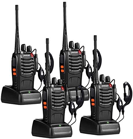 Walkie Talkies Long Range for Adults with Earpieces,16 Channel Walky Talky Rechargeable Handheld Two Way Radios with Flashlight Li-ion Battery and Charger（4 Pack）