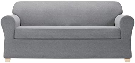 Zenna Home Recycled Cotton 2-Piece Sofa Slipcover, Black Heather