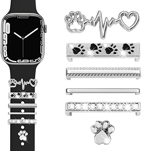 JR.DM Watch Band Charms with Decorative Bling Rings Loops, Compatible with Apple Watch 40mm 38mm 41mm 42mm 44mm 45mm Smart Watch Strap Accessories for iWatch Series 9 8 7 SE 6 5 4 3 2 1 (No Band)