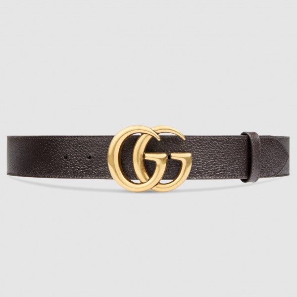 Gucci Brown Wide Leather 38MM Belt with Double G Buckle