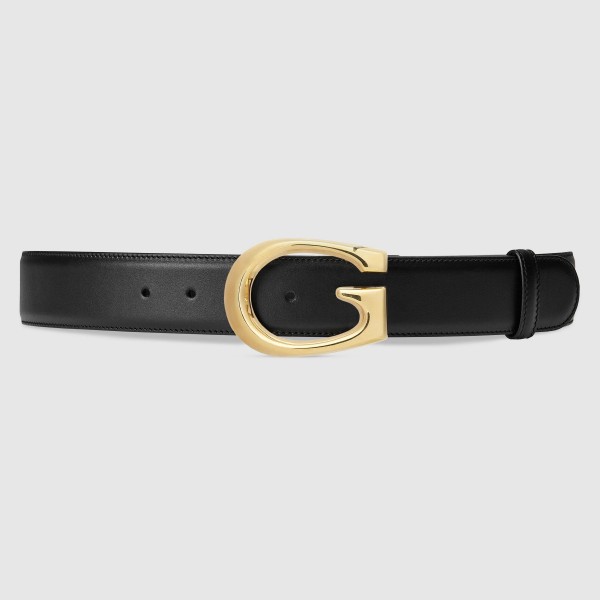 Gucci Black Leather 40MM Belt with G Buckle
